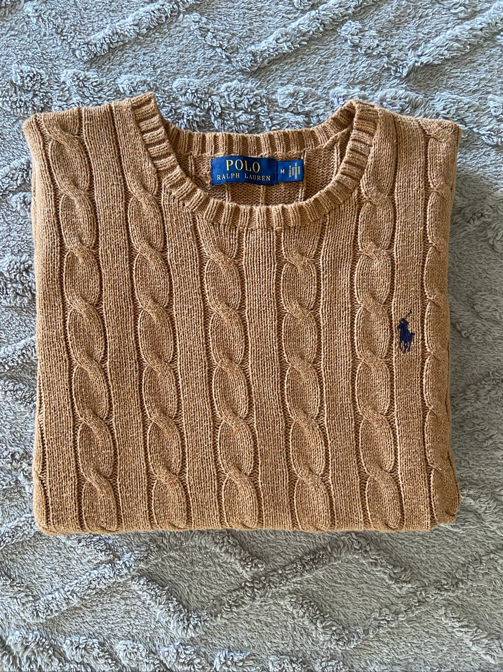 Pull torsadé Polo Ralph Lauren – Beige – Taille M 